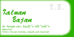 kalman bajan business card